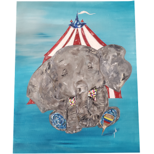 Pintura Elefante Pintoresco