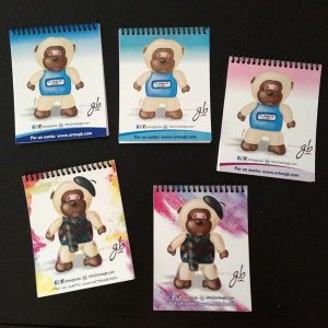 Libretas medianas impresas diseños de monitos (Azul) - Imagen 2