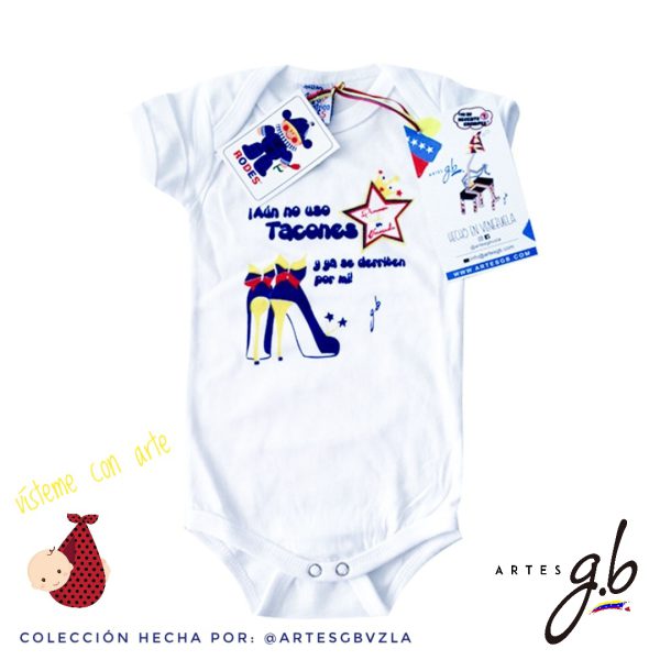 BODY DISEÑO TACONES GB (BLANCOS) BEBES C/MANGAS MARCA RODES