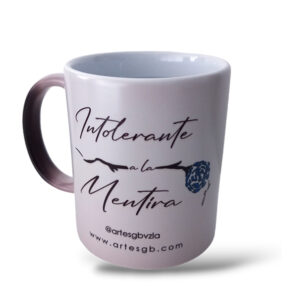 Tazas Intolerante a La Mentira Mágica Negra Mate Arte Azul