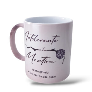 Tazas Intolerante a La Mentira Mágica Negra Mate Arte Lila