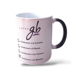 Tazas Intolerante a La Mentira Mágica Negra Mate Arte Lila - Imagen 4