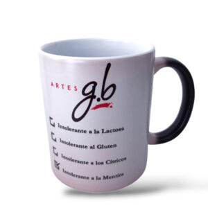 Tazas Intolerante a La Mentira Mágica Negra Mate Arte Magenta - Imagen 2