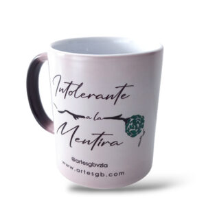 Tazas Intolerante a La Mentira Mágica Negra Mate Arte Verde