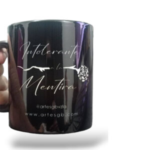 Tazas Intolerante a La Mentira Negra Brillante - Imagen 2